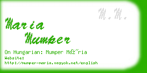 maria mumper business card